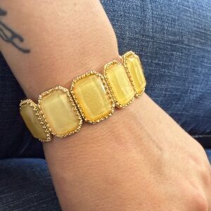 Cost Plus World Market opal faceted stone stretch Bracelet